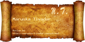 Maruska Tivadar névjegykártya